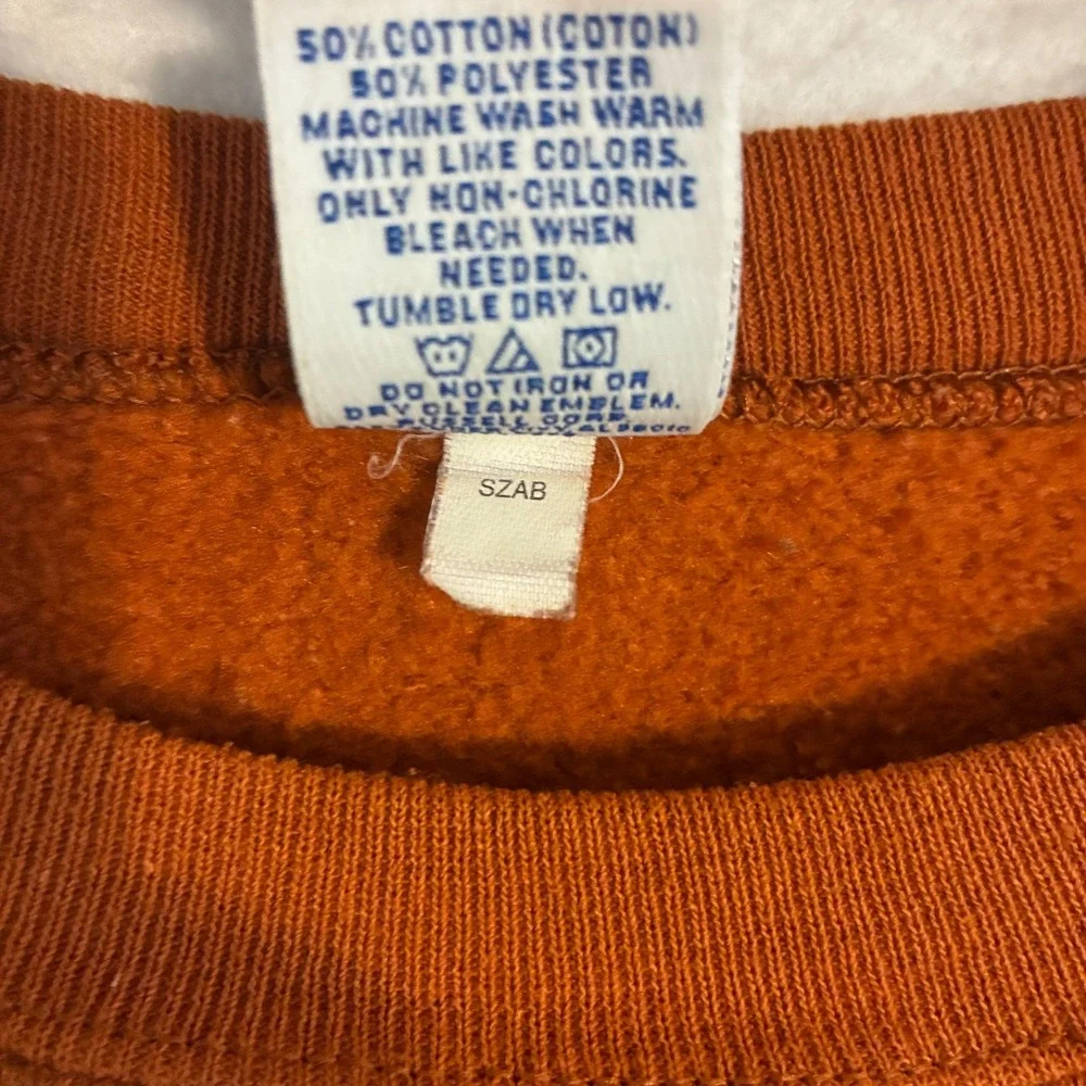 Vtg Russell Texas Longhorns Sweatshirt Adult M Crewneck Embroidered Sweater - Picture 4 of 8